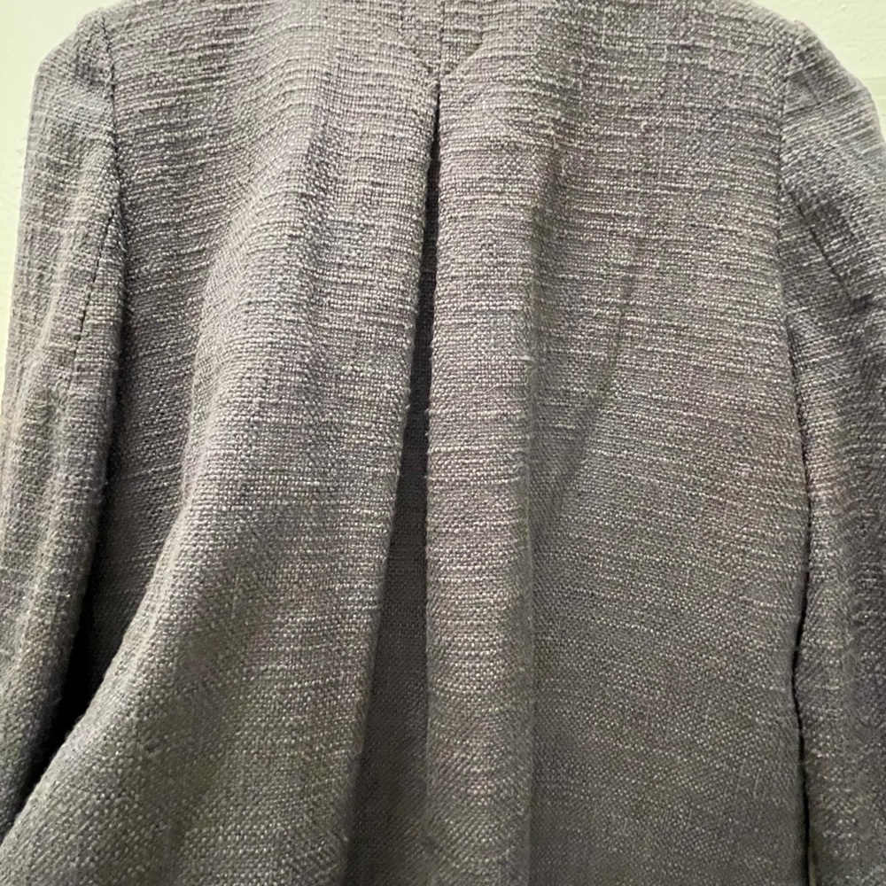 H&M Charcoal Textured Tweed Jacket Blazer with Gold Details - Picture 5 of 8